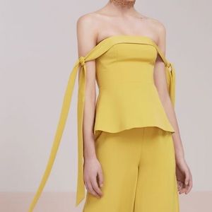 Keepsake Another World Bodice Blouse in Chartreuse